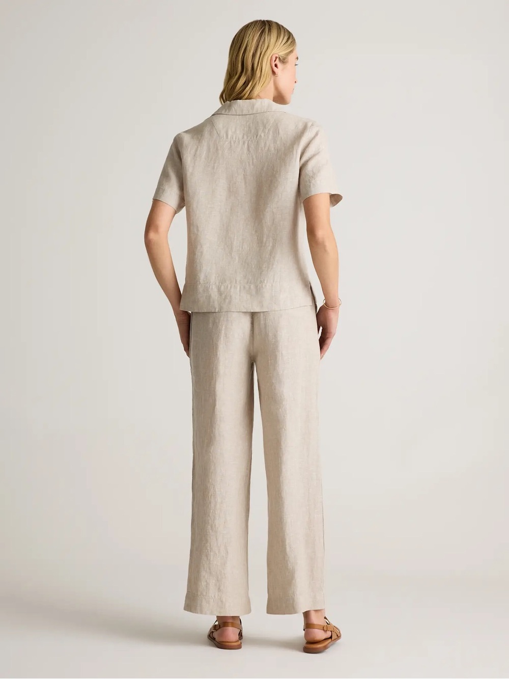 Quince Natural Beige Wide-Leg Linen Pants Size XL 💯Linen - Picture 3 of 10